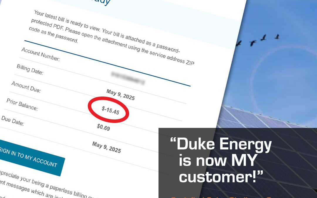 Solar Gladiator Customer Turns Duke Energy Into Their Customer